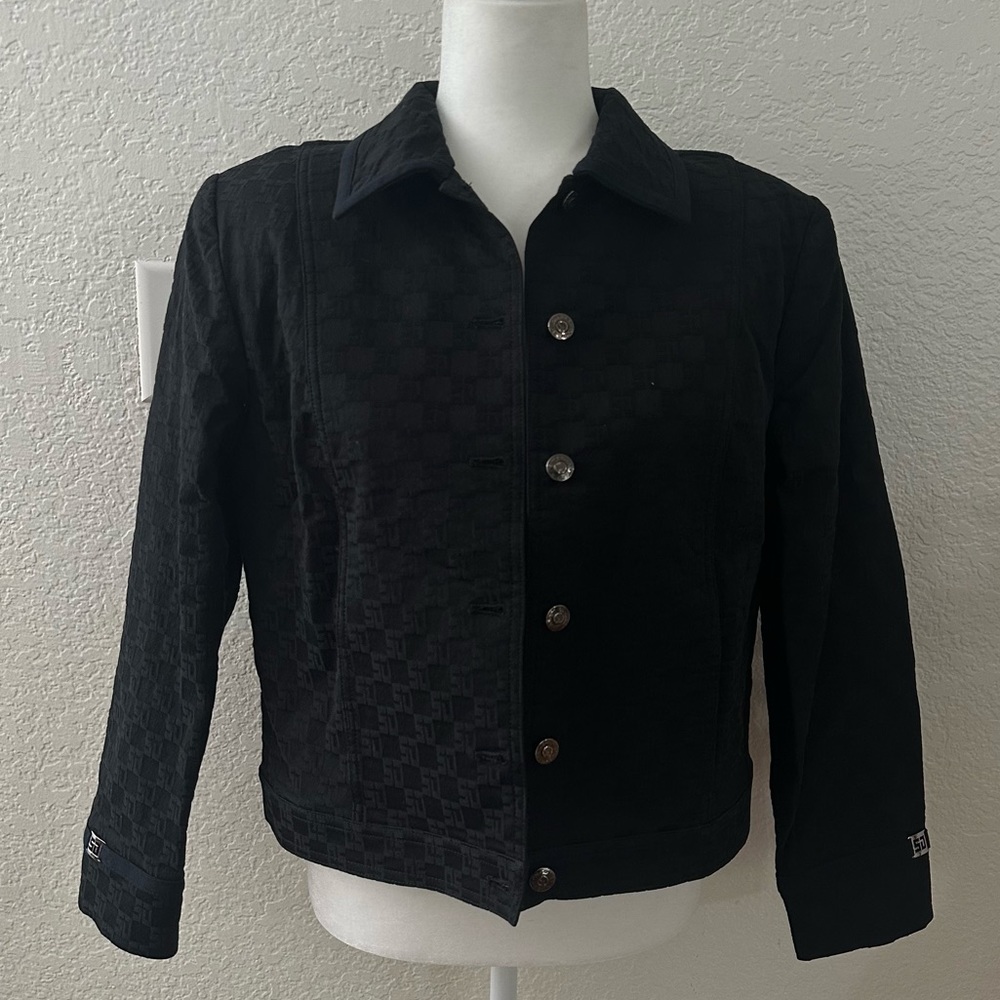 St. John Black Logo Pattern Jacket